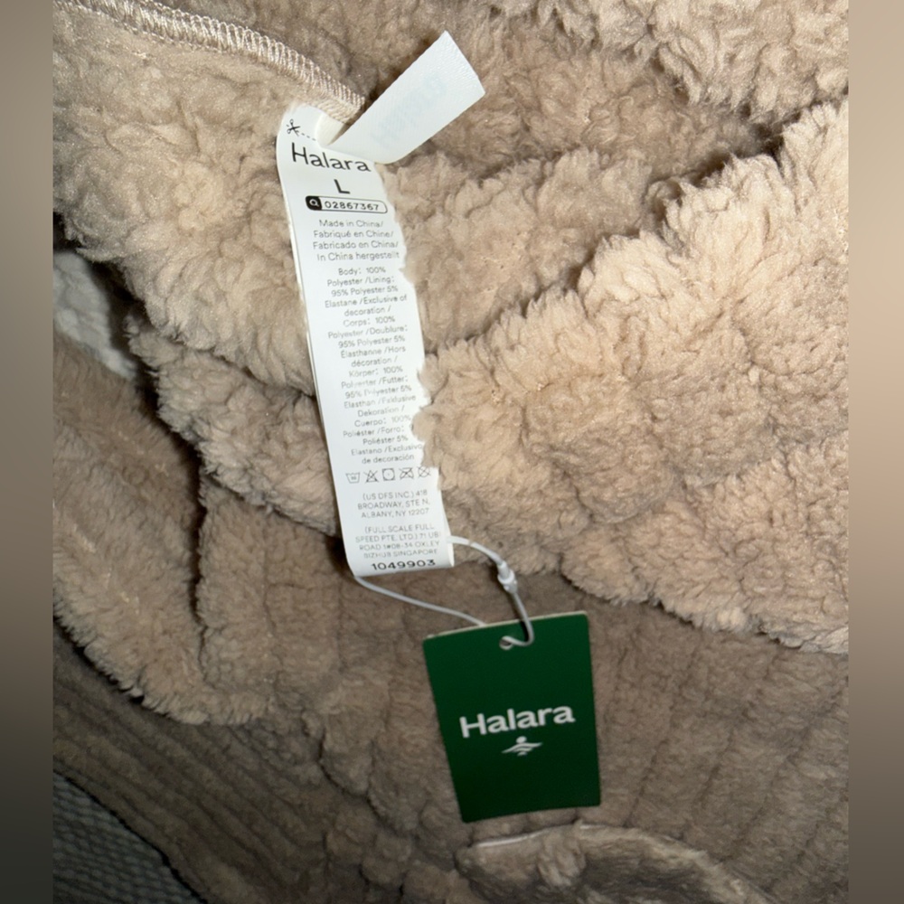 HALARA Women’s Long Sleeve Casual Sherpa Jacket in Cream NWT - Size Large - Picture 13 of 15